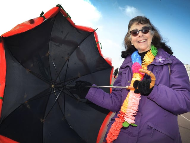 The Umbrella Parade on March 2 2025, which is part of Fat Tuesday. Photo taken at the start of the parade on St Leonards seafront.