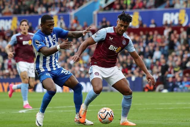 Pervis Estupinan had been a key member of this Brighton team before he was withdrawn at halftime during the 6-1 loss at Aston Villa with a muscle injury on September 30.  (Photo by James Gill/Getty Images)