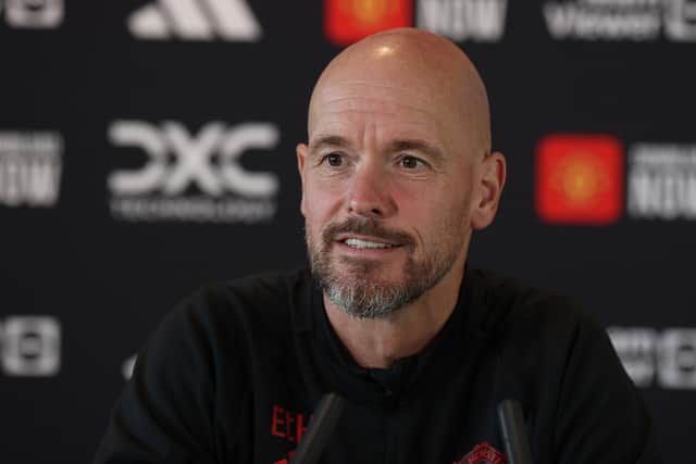 Ten Hag will also be without Raphael Varane and Mason Mount.  (Photo by Matthew Peters/Manchester United via Getty Images)