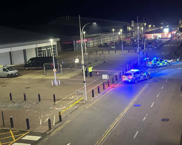 Police at the scene of the incident. Picture: Eddie Mitchell