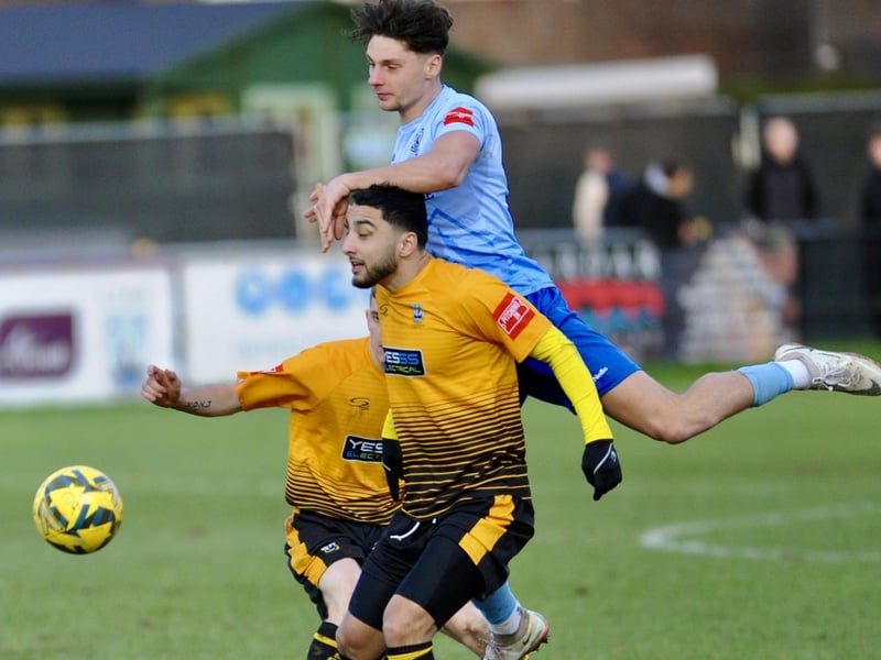 Action from Littlehampton Town v Lancing in the Isthmian south east division