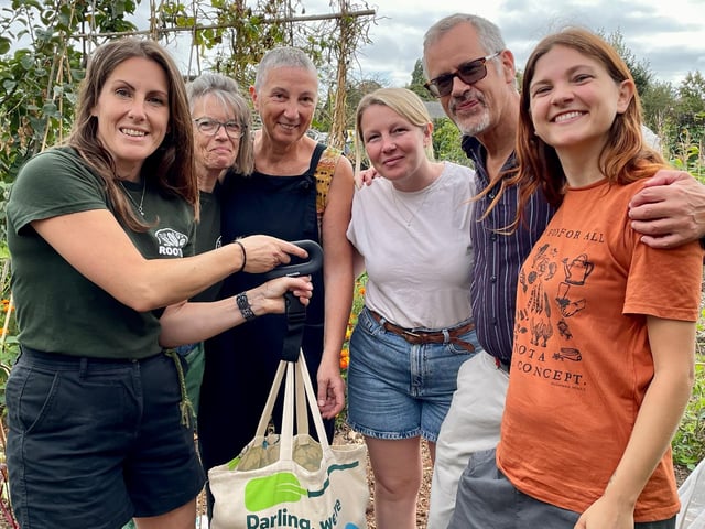 Food partnership members with some of the growers