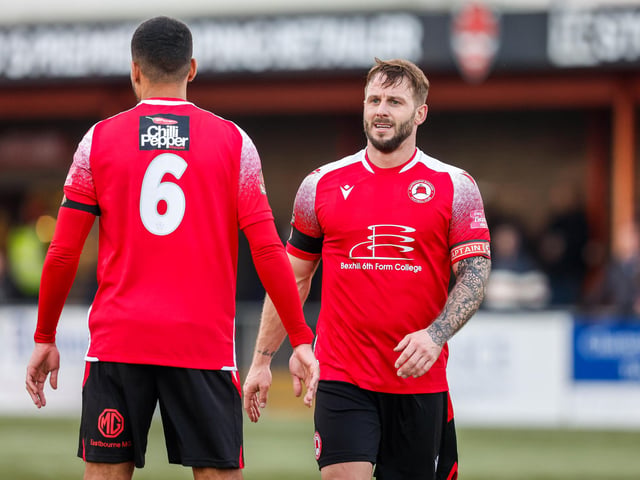 Action from Eastbourne Borough's 1-0 win over St Albans in National League South