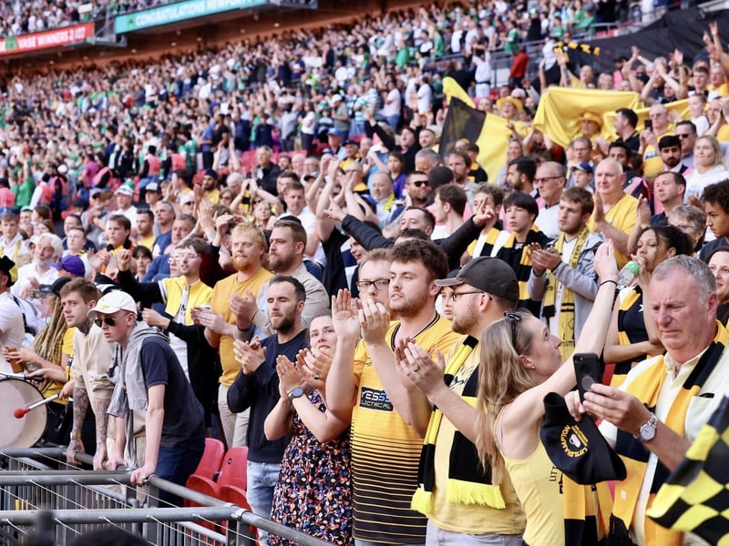 Littlehampton Town fans and players at Wembley for the FA Vase final