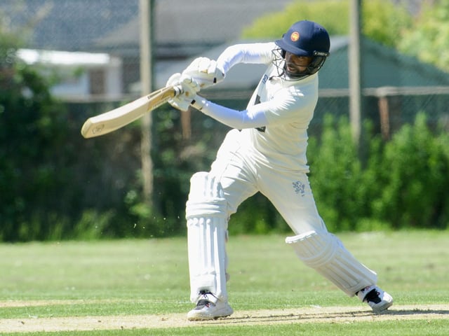 Action from Goring CC v Pagham CC in Division 3 West of the Sussex Cricket League