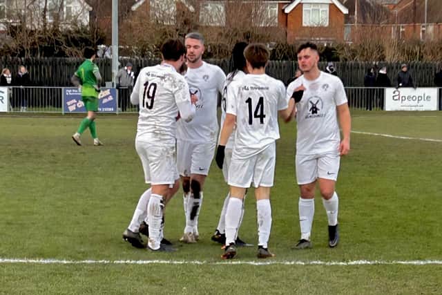 Eastbourne United on their way to beating Midhurst last Saturday - then in midweek they defeated AFC Uckfield | Picture: Steve Huxley