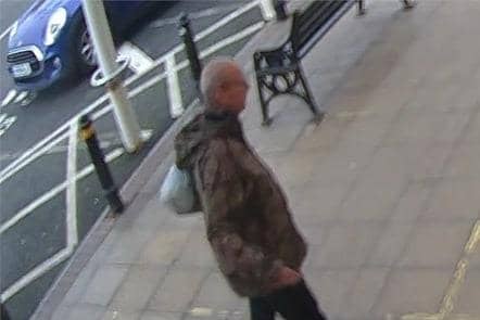 Police are trying to identify this man in relation to a report of a sexual assault in Horsham. Pictures courtesy of Sussex Police