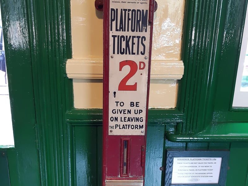 An old ticket machine at Kingscote station on The Bluebell Railway
