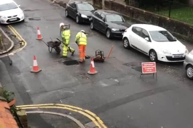 Pothole repairs on Belmore Road