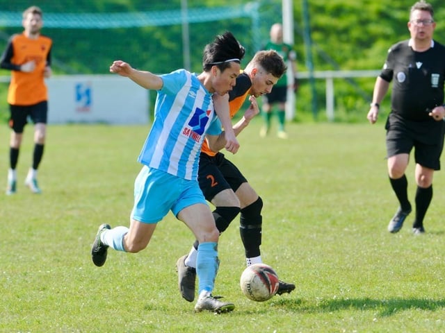 Action from Worthing United's win at home to Mile Oak in the SCFL Division 1