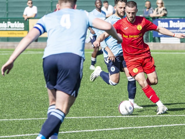 Newhaven FC take on Spelthorne Sports in the FA Cup
