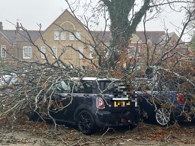 Brighton, Chichester, Worthing, Hastings, Eastbourne and Shoreham (pictured) and other places across the county have all been affected by the heavy rain and winds brought by Storm Claudio.