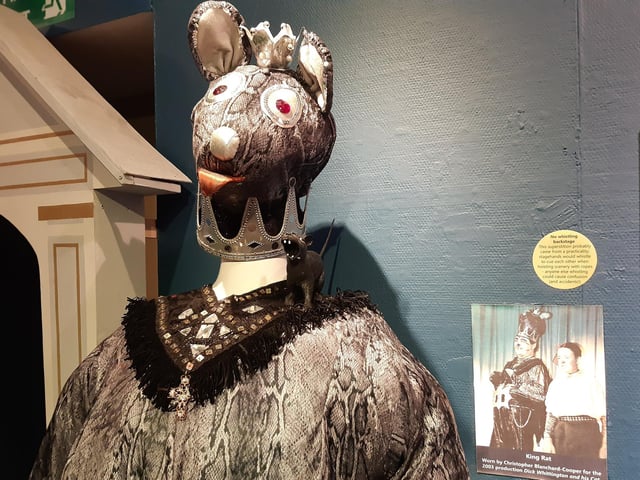 The King Rat costume worn by Christopher Blanchard-Cooper for the 2003 production Dick Whittington and his Cat