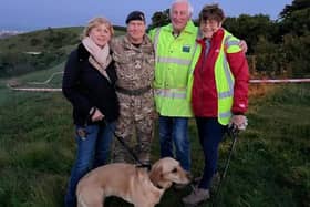 Deputy LL Brigadier Anthony Lamb, wife Linda, John Pritchett BEM and Cllr Fran Pritchett.