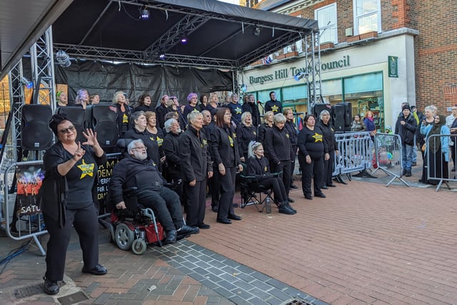 Rock Choir performance at It's Christmas in Burgess Hill