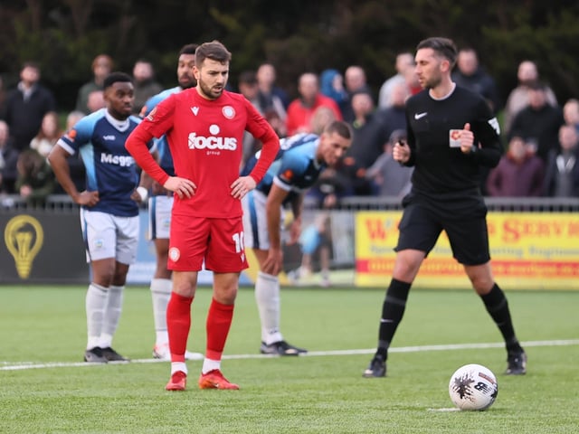 Action from Worthing's 6-4 win at home to Dover in National League South