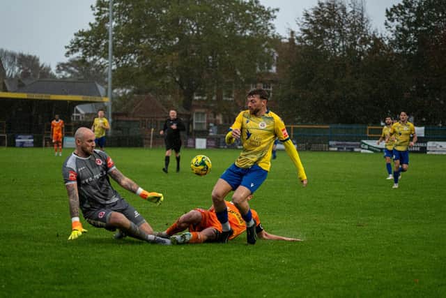 Eastbourne Town in action v Punjab United | Picture byJosh Claxton