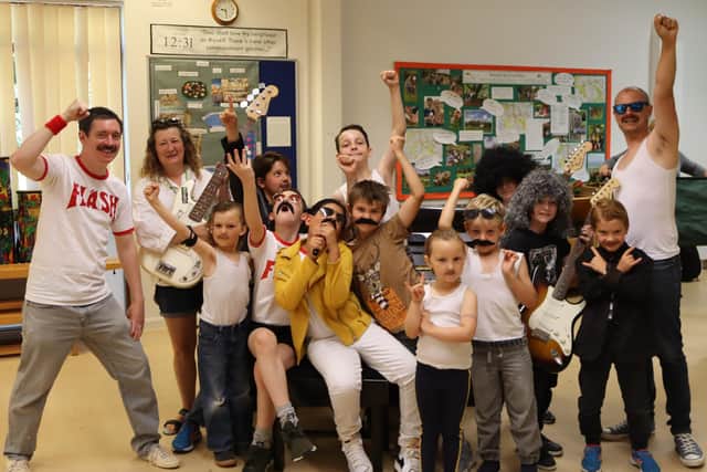 Bury CE Primary has an autism awareness day with a Queen theme