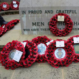 A respectful act of remembrance will be marked this year at the War Memorial in Horsham’s Carfax on Remembrance Sunday. Picture courtesy of Horsham District Council
