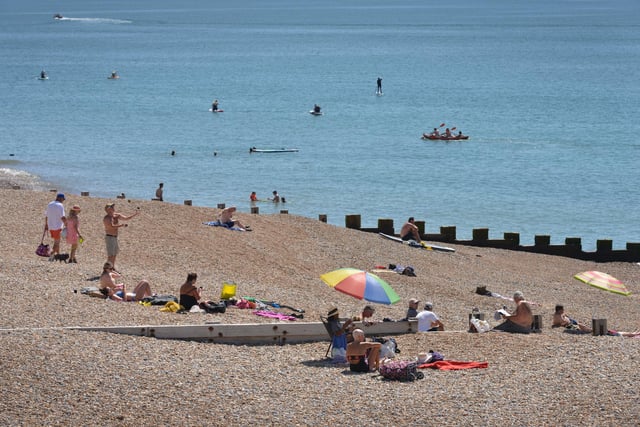 Hastings and St Leonards seafront during the mini heatwave on Sunday, July 10