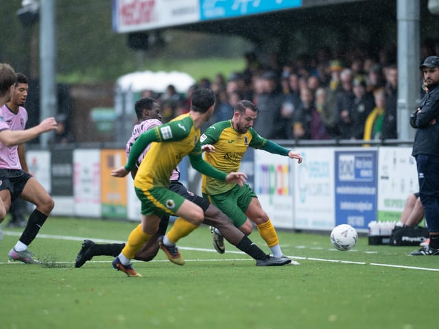Horsham FC edged out Walton & Hersham 1-0 on a wet and windy afternoon at the Fusion Aviation Community Stadium
