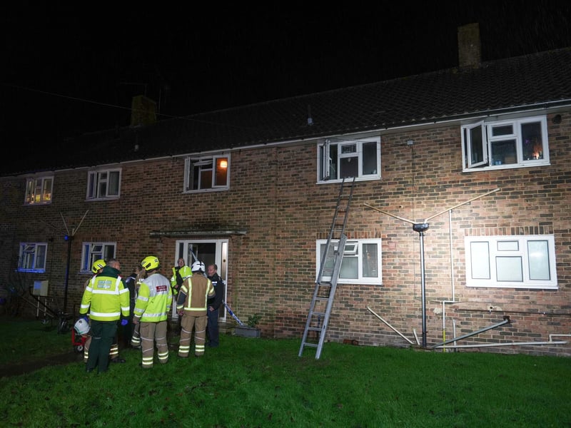 Eight people rescued from fire at block of flats in West Sussex