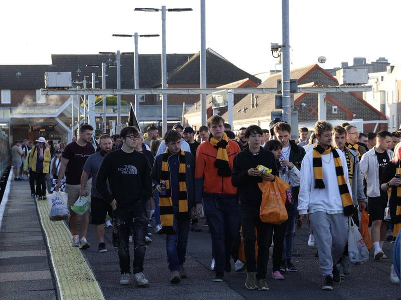 Littlehampton Town fans and players at Wembley for the FA Vase final