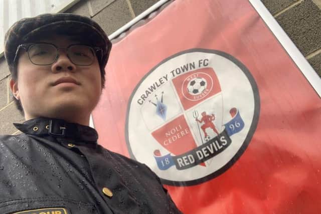 Mr Wang Guanpeng outside the Broadfield Stadium