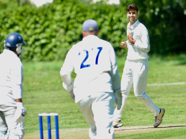 Action from Goring CC v Pagham CC in Division 3 West of the Sussex Cricket League