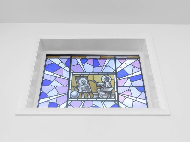 The space is on the ground floor boasts original high level stained glass windows