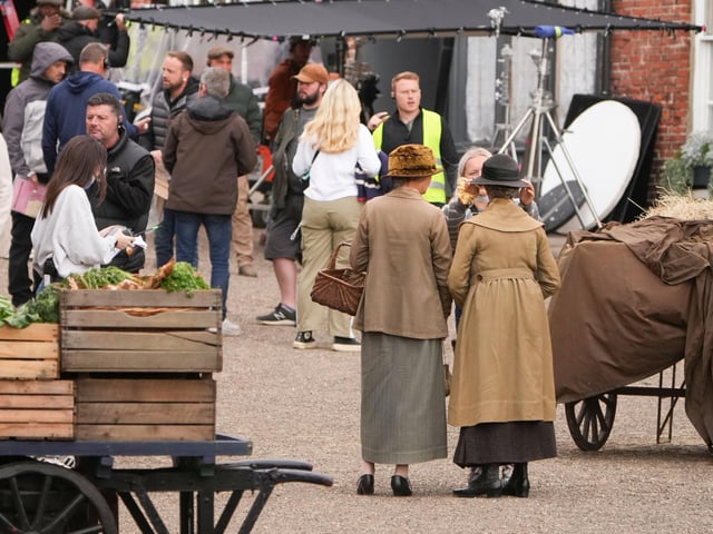 Filming continues in Arundel for Wicked Little Letters, starring Olivia Colman and Jessie Buckley. Photo: Eddie Mitchell
