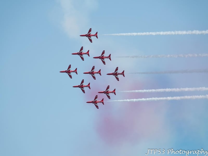 Airbourne 2025 - Eastbourne International Air Show. Red Arrows: Photo by Jeff Penfold JTP53 Photography