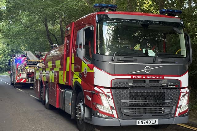 Fire engines at the scene of a fire in Brighton Road, Henfield, on Monday, May 25. Photo: Eddie Mitchell
