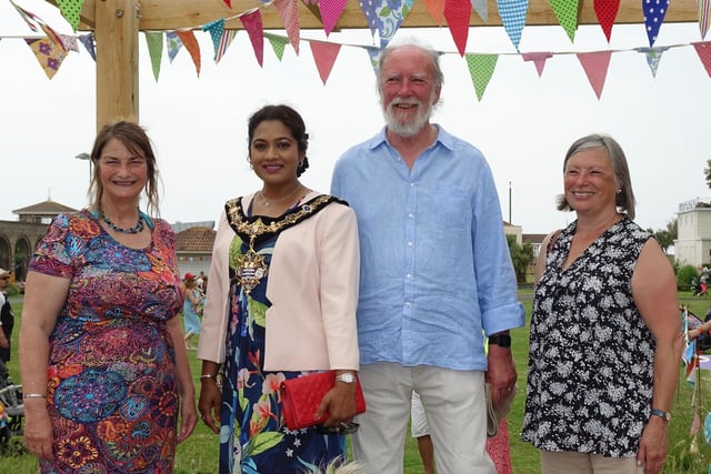 Worthing mayor Henna Chowdhury with ward councillors Sally Smith, Rosey Whorlow and Jim Deen