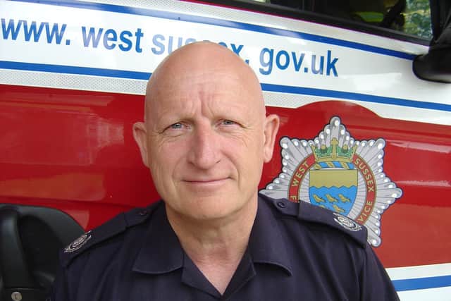 Andy Horner, the longest-serving firefighter in West Sussex
