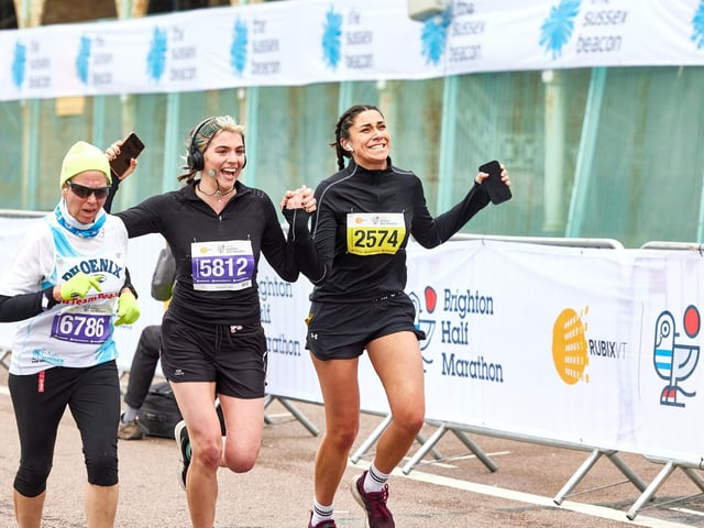 Action at the Brighton Half Marathon