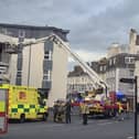 Fire and ambulance services at the scene.