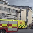 Fire and ambulance services at the scene.
