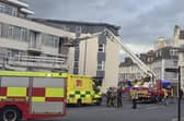 Fire and ambulance services at the scene.