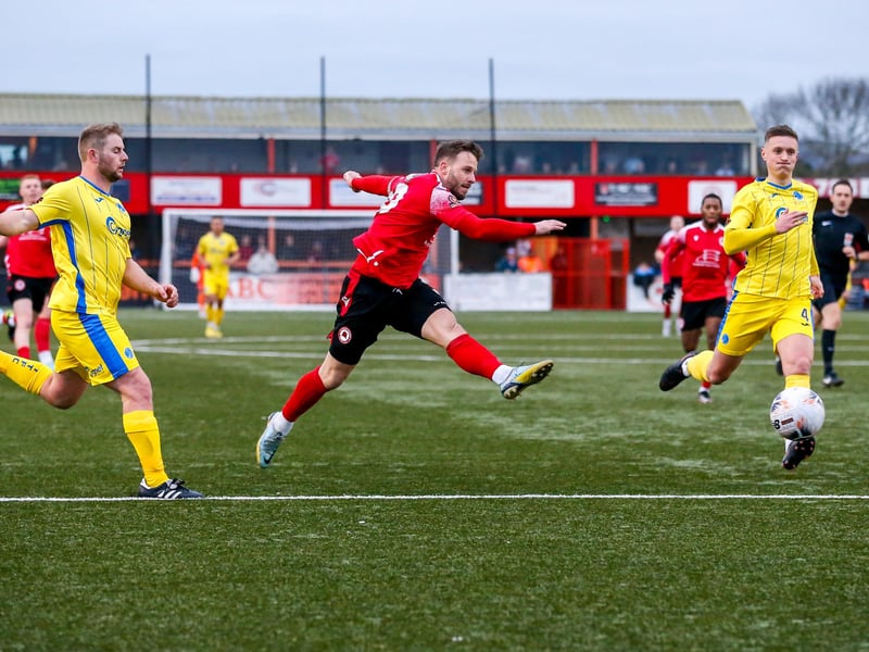 Action from Eastbourne Borough v Taunton Town at Priory Lane in National League South