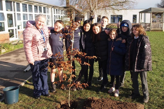 The club made a donation to plant a tree at Glebe Primary School in Southwick for the Queen’s Green Canopy