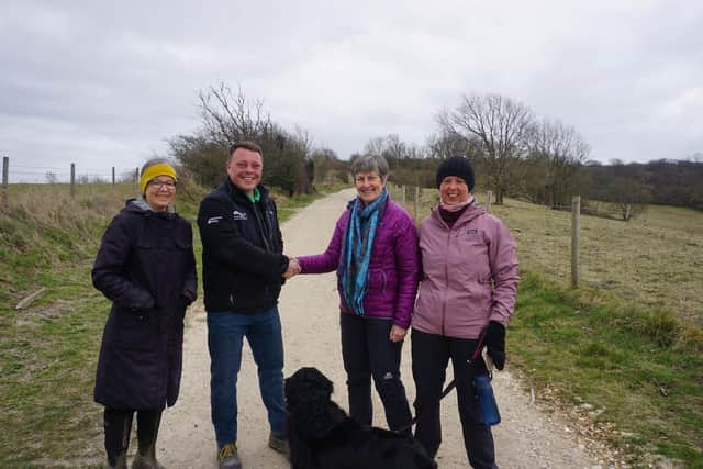 (Left to Right) Chris Craig, Ben Bessant, Sue Waton and Alison Edwards from Highdown Hillwalking Group