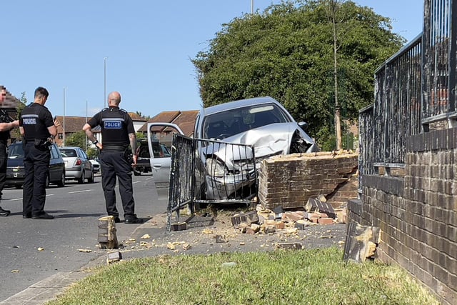 The collision in Larkspur Drive, Eastbourne