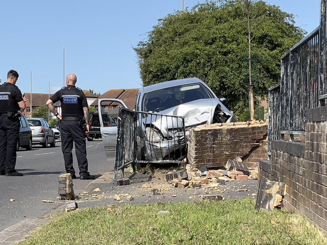 The collision in Larkspur Drive, Eastbourne