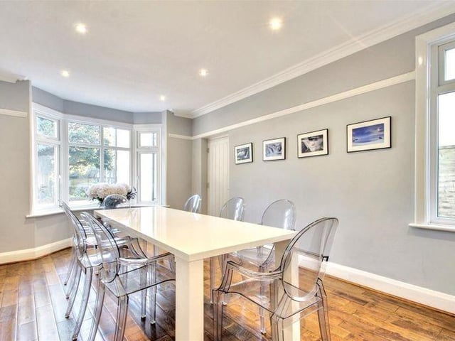 The dining room has a double aspect