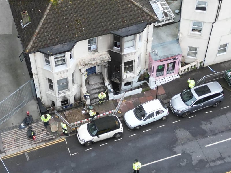 Police officers, the fire service and a forensic blackout tent were spotted at incident in Brighton on Sunday, March 10