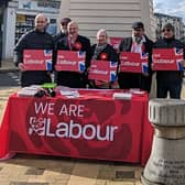 Paul Richards with Labour Councillors in Littlehampton town centre