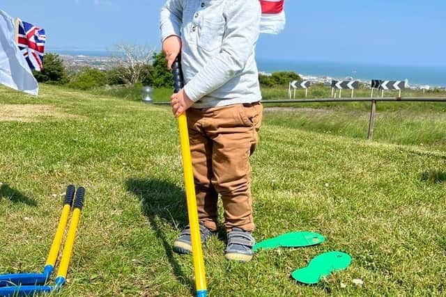 Junior player tries out Tri Golf at Eastbourne Downs Golf Course