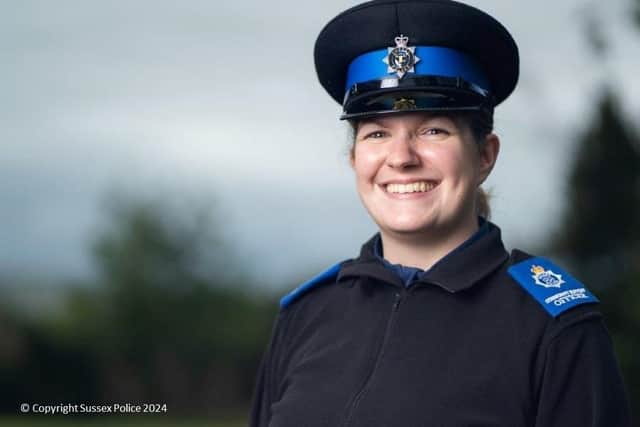 Chelsea Greenfield, 27, from Shoreham, previously worked in childcare, but her dream was always to work for the police. Picture: Sussex Police