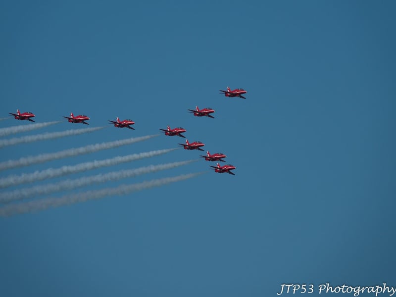 Airbourne 2025 - Eastbourne International Air Show. Red Arrows: Photo by Jeff Penfold JTP53 Photography